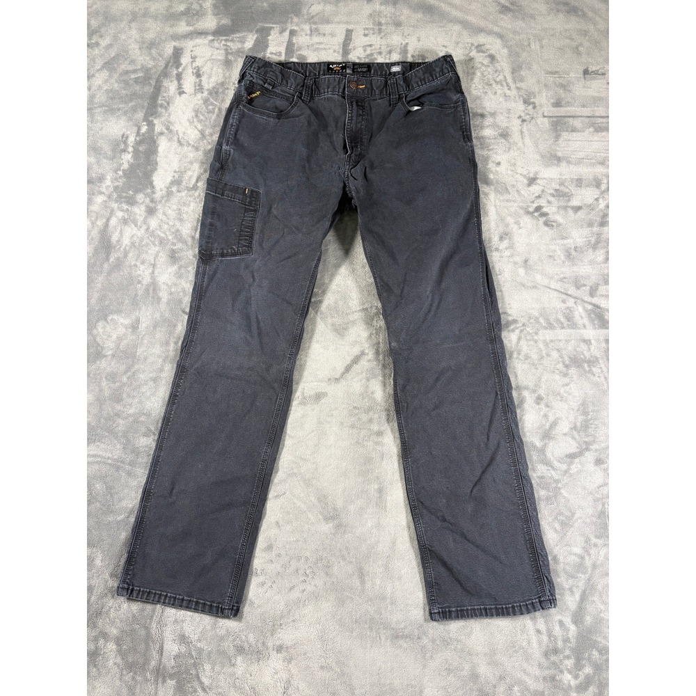 Ariat Mens Rebar M4 Relaxed Straight Work Pants 38/34 Gray Durable Utility